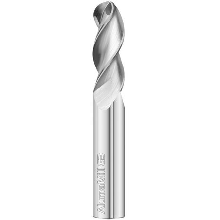 FULLERTON TOOL 3-Flute - 37.5° Helix - 3833 AlumaMill G3 HP End Mills, RH Spiral, Ball, Standard, 3/16 27187